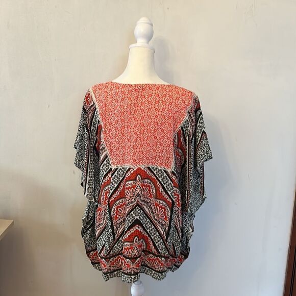 CATO red black white floral batwing sleeve blouse Size L NWT - Picture 9 of 9